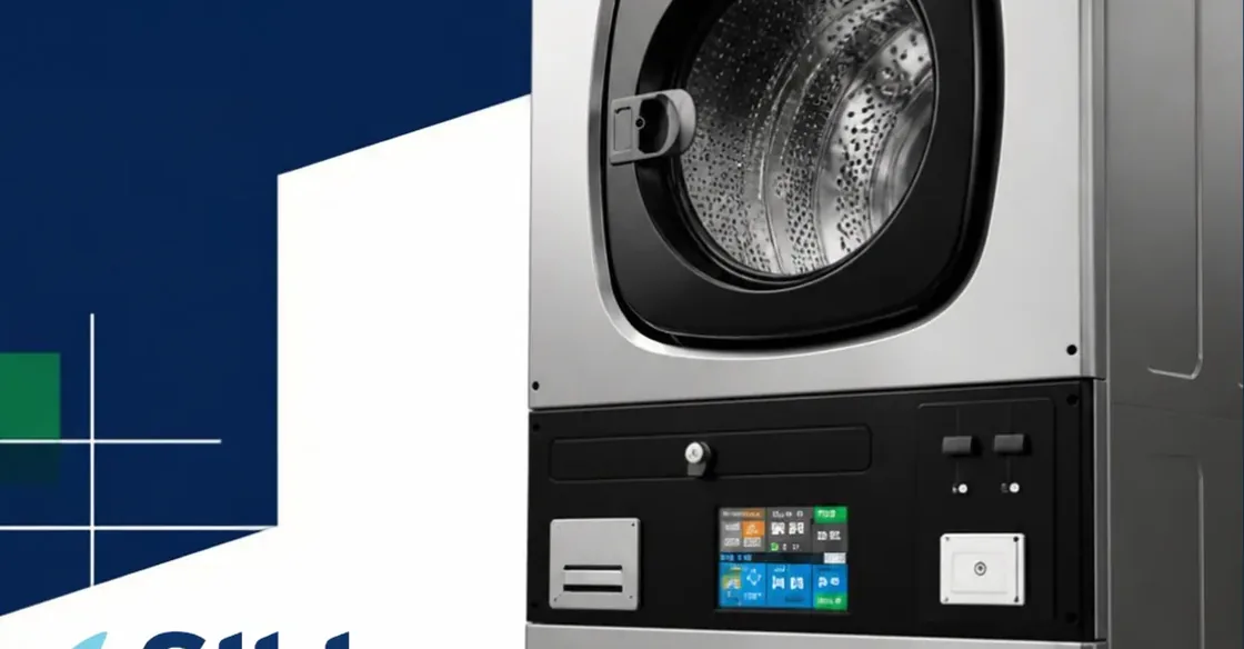 Lavadora industrial de alta capacidade com painel digital